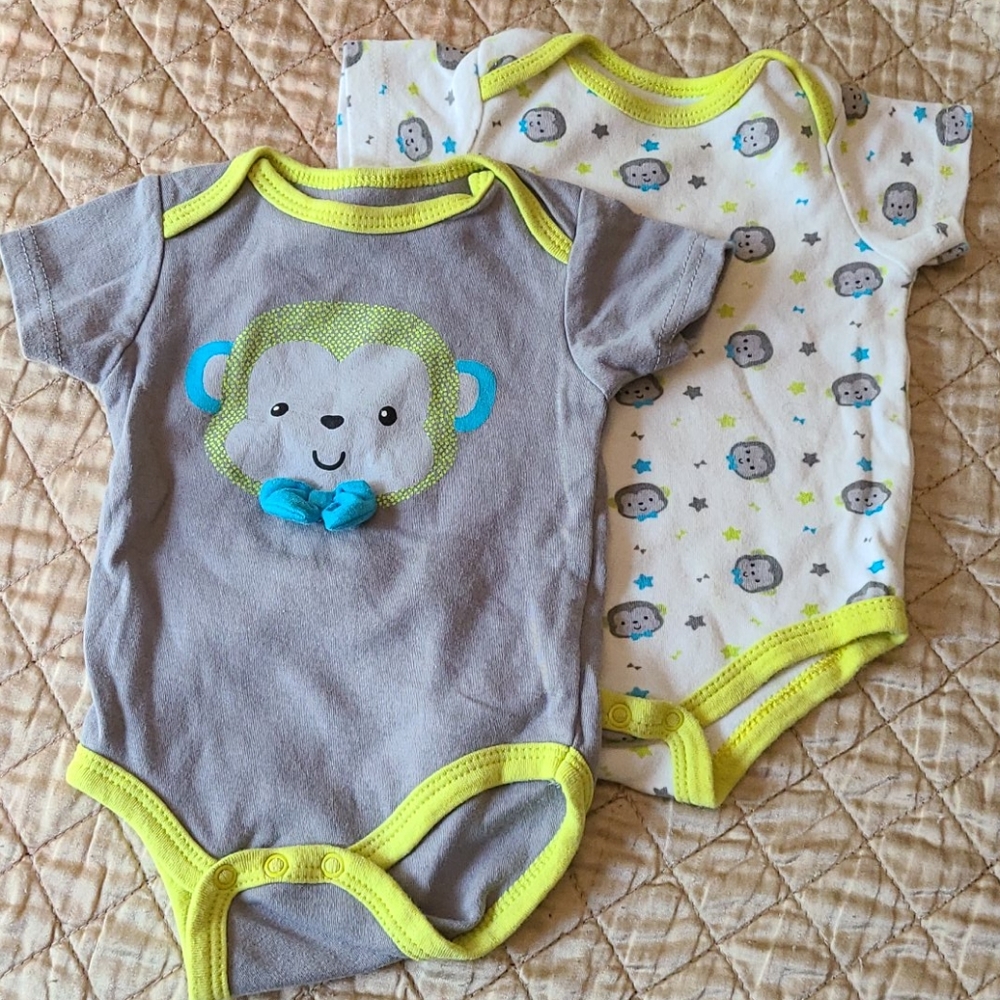 Monkey set onesies 3-6 months